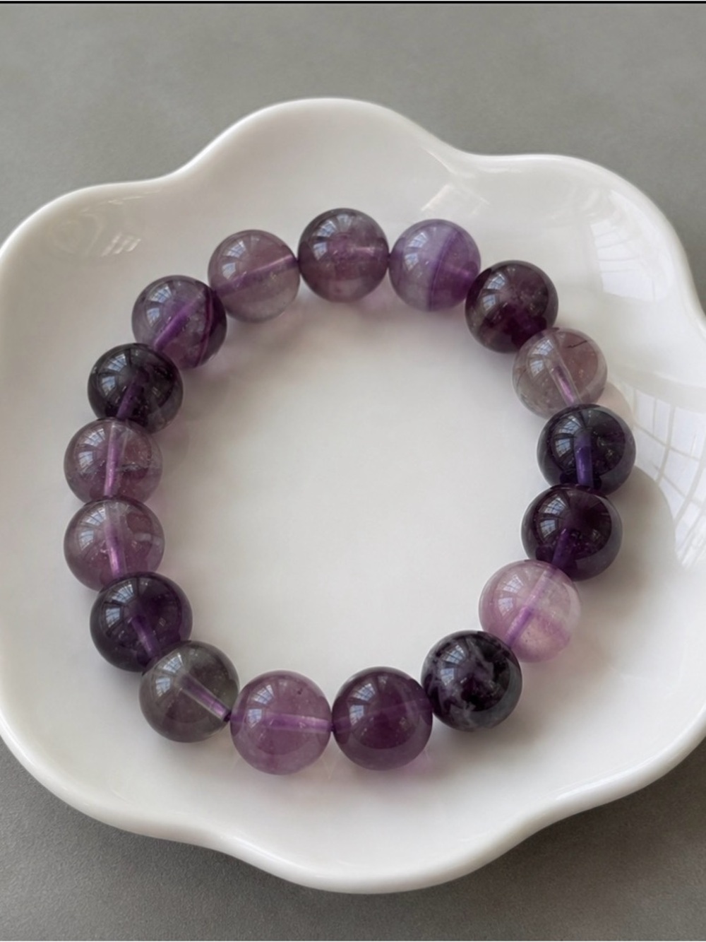 Gorgeous 10mm natural fluorite bracelet